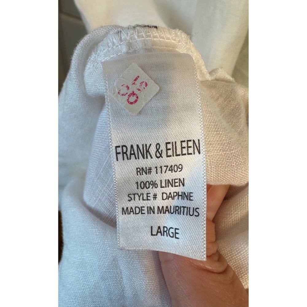 Frank & Eileen Daphne White Washed 100% Linen Sleeveless Drop Waist Midi Dress - Picture 7 of 8